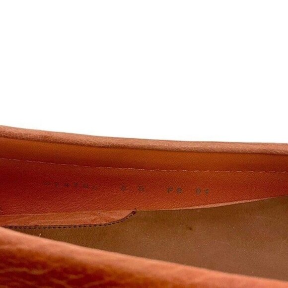 NEW Cole Haan Size 8 Orange Leather Slip-On Ballet Loafers w/ Buckle Accent - Picture 10 of 10